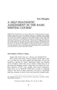 a self-diagnostic assessment in the basic writing course1