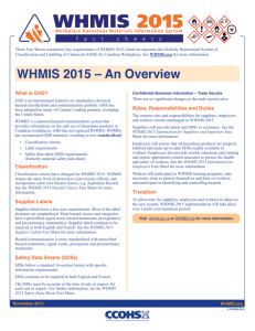 WHMIS 2015 - Canadian Centre for Occupational Health and Safety