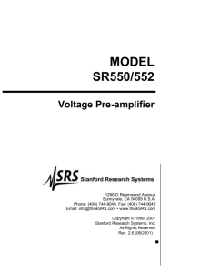 MODEL SR550/552 - Stanford Research Systems