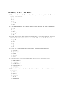 Astronomy 310 — Final Exam