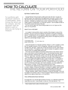 HOW TO CALCULATE THE RETURN ON YOUR PORTFOLIO