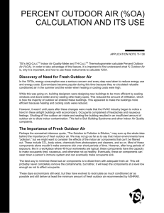 Percent Outdoor Air (%OA) Calculation and Its Use Application Note