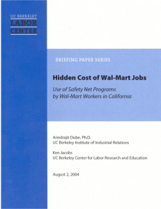 UC Berkeley Labor Center, Hidden Cost of Wal