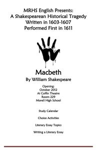 Macbeth Activities