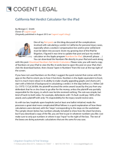 California Net Verdict Calculator for the iPad