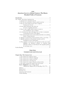 Detailed Table of Contents for American Law in a Global Context