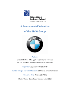 A Fundamental Valuation of the BMW Group