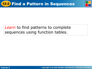 12-2 Find a Pattern in Sequences