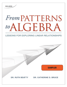 From Patterns to Algebra Sampler