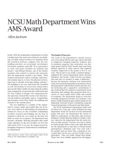 NCSU Math Department Wins AMS Award