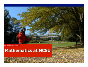 Mathematics at NCSU