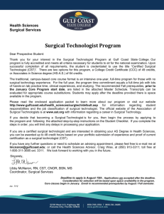 Surgical Technologist Program