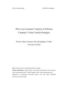 Who is our Customer? Analysis of Software Company's Value