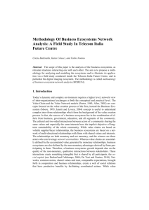 Methodology of Business Ecosystems Network Analysis