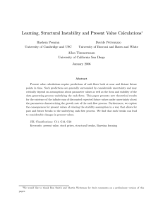 Learning, Structural Instability and Present Value Calculations∗