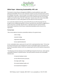 White Paper -Advancing Sustainability: HR's role