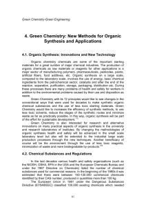 4. Green Chemistry: New Methods for Organic Synthesis and