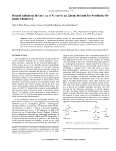 Recent Advances in the Use of Glycerol as Green Solvent for
