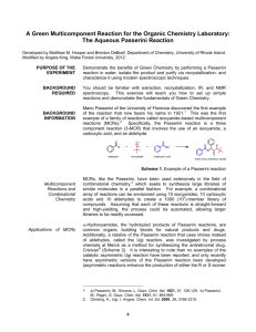 A Green Multicomponent Reaction for the Organic Chemistry