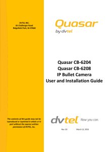 Quasar CB-620x Bullet User and Installation Guide