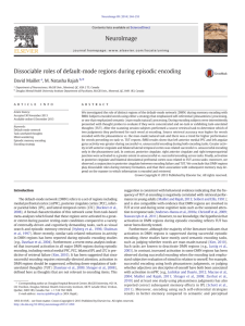 Dissociable roles of default-mode regions during episodic encoding