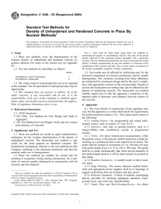 Density of Unhardened and Hardened Concrete In Place By Nuclear