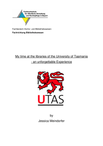 My time at the libraries of the University of Tasmania