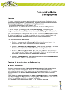 Referencing Guide: Bibliographies
