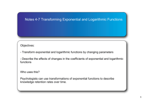 Notes 47 Transforming Exponential and Logarithmic Functions