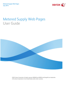 Metered Supply Web Pages User Guide