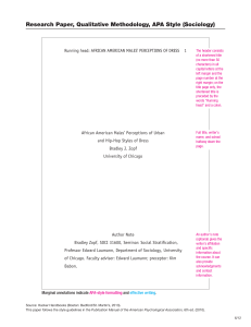 Research Paper, Qualitative Methodology, APA Style