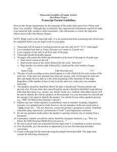 Transcript Format Guidelines