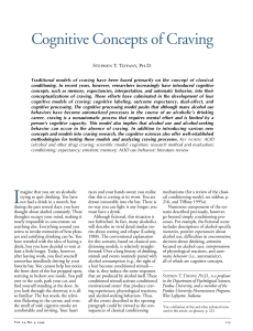 Cognitive Concepts of Craving - CE