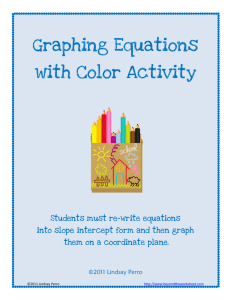 Graphing Equations with Color Activity