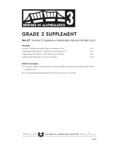Grade 3 supplement - The Math Learning Center