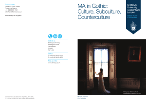 MA in Gothic: Culture, Subculture, Counterculture