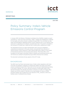 Policy Summary: India's Vehicle Emissions Program