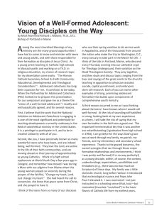 Vision of a Well-Formed Adolescent: Young Disciples on the Way