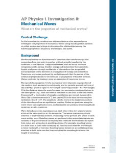 AP Physics 1 Investigation 8: Mechanical Waves