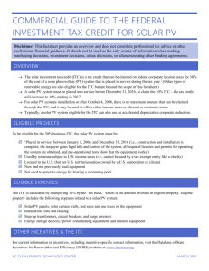 commercial guide to the federal investment tax credit for solar pv