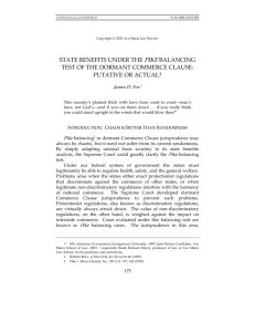 state benefits under the pike balancing test of the dormant