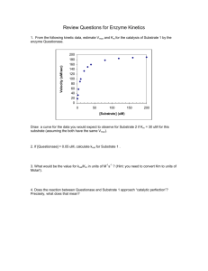 Review Questions for Enzyme Kinetics