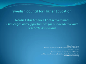 Swedish Council for Higher Education Nordic Latin America Contact