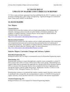 uc davis 2012-13 update on majors and curriculum report