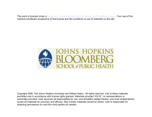 Lecture 5 - Johns Hopkins Bloomberg School of Public Health