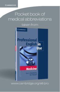 Pocket book of medical abbreviations