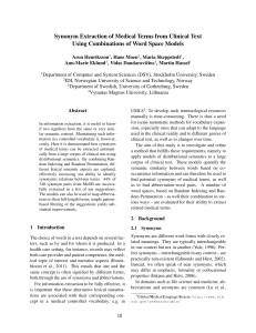 Synonym Extraction of Medical Terms from Clinical Text Using