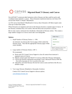 Migrated RamCT Glossary and Canvas