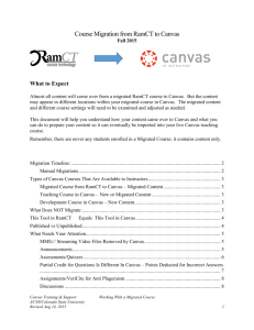 Course Migration from RamCT to Canvas