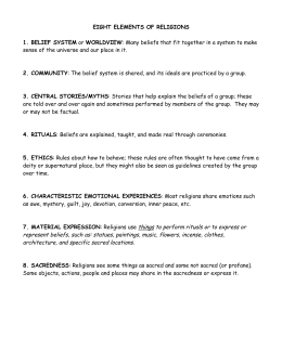Eight Elements Of Religions 1 Belief System Or Eight Elements Of Religions 1 Belief System Or